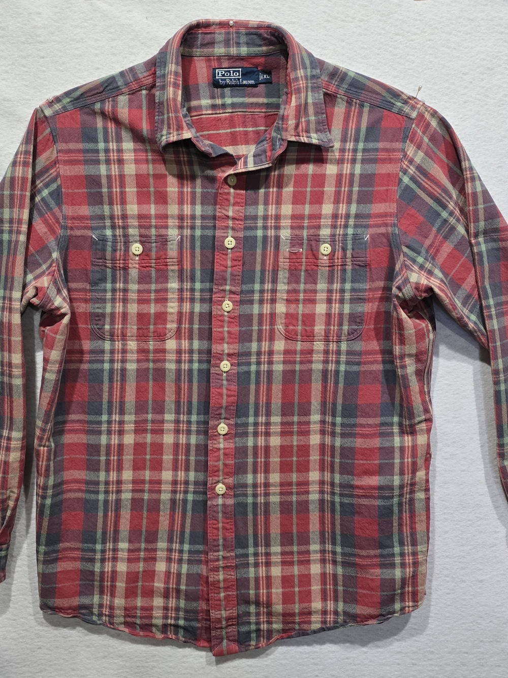 Vintage Polo By Ralph Lauren Men’s 90’s Tartan Woodsman Plaid L/S Shirt XL